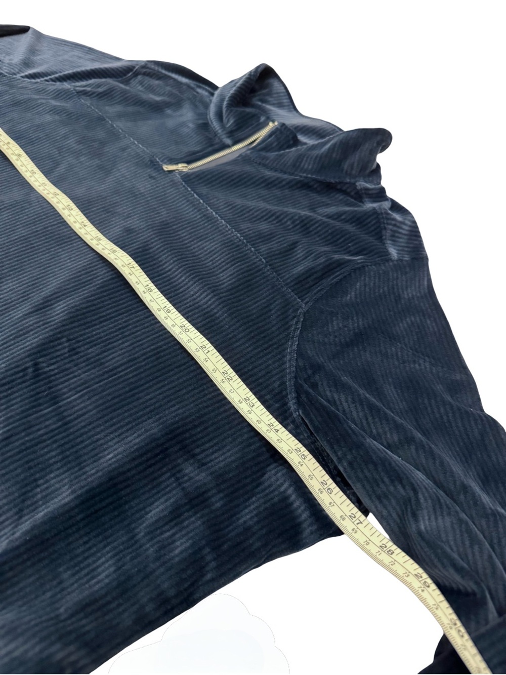 AnyBody Ribbed Velour Zip Front Tunic. - Picture 6 of 8